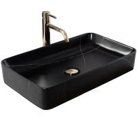 Rea Denis lavabo 61x35 cm rettangolare da appoggio nero REA-U6510