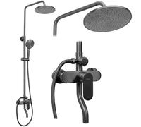 Rea Drop set doccia a parete con soffione grafite REA-P7622