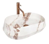 Rea Dune lavabo 59x38 cm da appoggio grigio/pietra-marrone/beige opaca REA-U3540