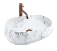Rea Dune lavabo 59x38 cm da appoggio grigio/pietra opaca REA-U3538