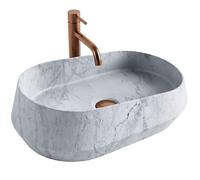 Rea Dune lavabo 59x38 cm da appoggio grigio/pietra opaca REA-U3541