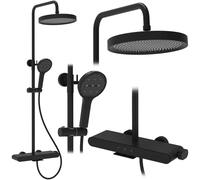 Rea Farel set doccia a parete con soffione nero REA-P0354