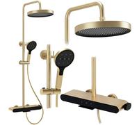 Rea Farel set doccia a parete con soffione oro REA-P0355