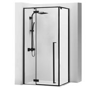 Rea Fargo box doccia 100x80 cm rettangolare nero semiopaca/vetro trasparente REA-K6950