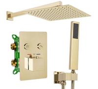 Rea FENIX DAVIS L.GOLD BOX INCASSO Set Doccia Sistema Doccia in Ottone per Bagno (Oro)