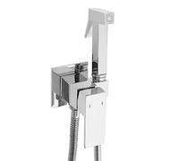 Rea FENIX RUBINETTO BIDET DA INCASSO Doccetta in Ottone Cromato Miscelatore Miscelatore Acqua Calda e Fredda a Parete con Doccetta per WC WC (Cromo)