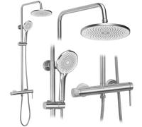 Rea Foss set doccia a parete con soffione acciaio REA-P5646