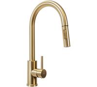 Rea FRESH BRUSH RUBINETTO CUCINA ORO Miscelatore lavello cucina in ottone Miscelatore monocomando caldo e freddo regolabile girevole a 360° (Oro)