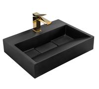 Rea Goya lavabo 60x37 cm rettangolare da appoggio nero REA-U8779
