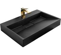 Rea Goya lavabo 70x46 cm rettangolare da appoggio nero REA-U8802