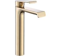 Rea HASS GOLD RUBINETTO LAVABO ALTO Miscelatore da bagno in ottone Rubinetto monocomando per lavabo caldo e freddo regolabile (Oro chiaro)