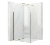 Rea Heaven parete doccia walk-in 110 cm oro spazzolata/vetro trasparente REA-K6683
