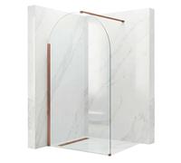 Rea Heaven parete doccia walk-in 90 cm rame spazzolata/vetro trasparente REA-K6686