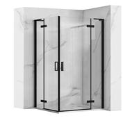 Rea Hugo box doccia 80x80 cm quadrato nero semiopaca/vetro trasparente REA-K6600
