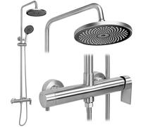 Rea Hunter set doccia a parete con soffione acciaio REA-P8928
