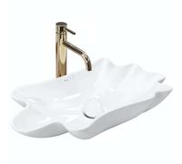 Rea Infinity lavabo con tappo 62x33 cm da appoggio bianco lucida REA-U3607