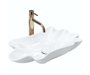Rea Infinity lavabo con tappo 62x33 cm da appoggio bianco lucida REA-U3607