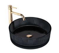 Rea Ingrid lavabo 39.5x39.5 cm rotonda da appoggio nero lucida REA-U6800