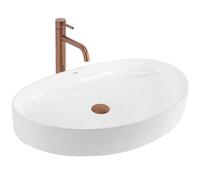 Rea Joana lavabo 65.5x40.5 cm ovale da appoggio bianco lucida REA-U6371