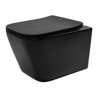 Rea Julio vaso wc con copriwater a discesa lenta sospeso senza brida nero REA-C6550