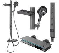 Rea Karl set da bagno a parete con soffione grafite REA-P4880