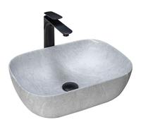 Rea Livia lavabo 46.5x33.5 cm rettangolare da appoggio grigio/pietra REA-U3801
