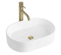 Rea - Lavabo da appoggio Nadia 46 Ovale - Ceramica - Bianco - 46 x 32 x 12 cm