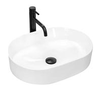 Rea Nadia lavabo 50x38 cm ovale da appoggio bianco REA-U6563