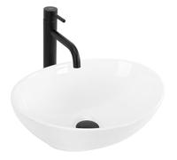 Rea Sofia lavabo 41x34.5 cm ovale da appoggio bianco REA-U0133