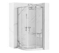 Rea Look box doccia 80x80 cm semicircolare cromo lucida/vetro trasparente REA-K7904