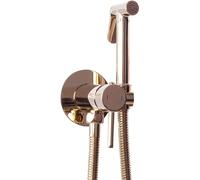 Rea LUNGO LOOP RUBINETTO BIDET DA INCASSO ORO ROSA Doccetta a parete in ottone Miscelatore acqua calda e fredda con doccetta per WC WC (Oro rosa)