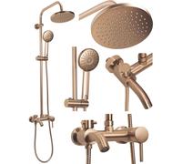 Rea Luis set per vasca e doccia a parete con soffione rame REA-P7156