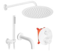 Rea Lungo set per vasca e doccia da incasso con termostato con soffione bianco REA-P6611