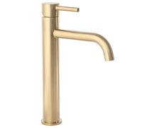 Rea LUNGO BRUSH ORO RUBINETTO LAVABO ALTO Miscelatore da bagno in ottone monocomando rubinetto lavamani regolabile caldo e freddo (oro)