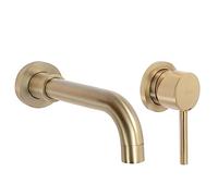 Rea Lungo Long Gold Brush RUBINETTO LAVABO DA INCASSO + SCATOLA Miscelatore bagno in ottone monocomando rubinetto lavamani regolabile caldo e freddo (oro spazzolato)