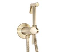 Rea LUNGO LOOP GOLD BIDET RUBINETTO BIDET DA INCASSO Doccetta a parete in ottone Miscelatore acqua calda e fredda con doccetta per WC WC (Oro)