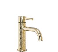 Rea - Lungo Lungo Art Gold Rubinetto Lavabo Basso Miscelatore Da Bagno In Ottone Miscelatore Monocomando Caldo E Freddo Regolabile (Oro) 15x5x16,5cm