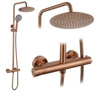 Rea Lungo set doccia a parete con termostato con soffione rame REA-P6734