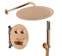 Rea Lungo set doccia da incasso con termostato con soffione rame REA-P6968