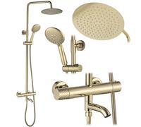 Rea Lungo set per vasca e doccia a parete con termostato con soffione oro REA-P5960