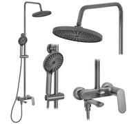 Rea Marco set per vasca e doccia a parete con soffione grafite REA-P5600