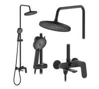 Rea Marco set per vasca e doccia a parete con soffione nero REA-P8545