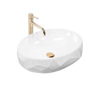 Rea Maya lavabo 60x39 cm ovale da appoggio bianco REA-U5660