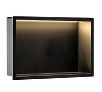 Rea - Mensola Bagno Led 30x45 Black - 10 x 45 x 30 cm