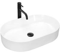 Rea Nadia lavabo 61x38.5 cm ovale da appoggio bianco REA-U1055