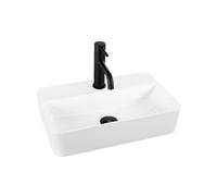 Rea Naomi lavabo 45.5x28.5 cm semicircolare a parete-da appoggio bianco lucida REA-U0630