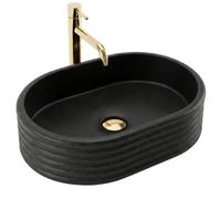 Rea Nicoletta lavabo 50x36 cm ovale da appoggio nero opaca REA-U7345