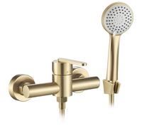 Rea - Ontario Js-11804Bg Rubinetto Doccia Oro Spazzolato, Miscelatore Per Doccia In Ottone, Leva Singola, Caldo E Freddo, Regolabile, Per Bagno 11,5x15x23,5cm