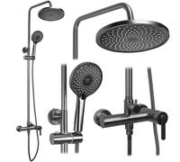 Rea Ontario set doccia a parete con soffione grafite REA-P9495
