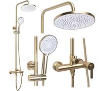 Rea Ontario set doccia a parete con soffione oro REA-P9494